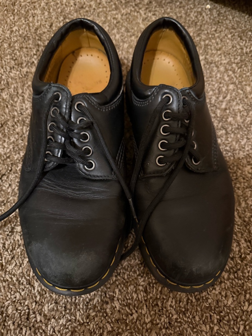 Dr. Martens Black Leather Oxford-Style Lace-Up Shoes